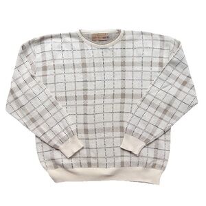 Vintage Shenandoah Pullover Knit Cream Sweater Made In USA Size Large